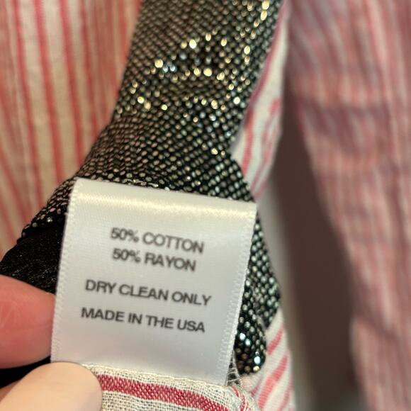Loyd/Ford Stripe & Metallic Blouse Top - size Medium - Picture 7 of 7